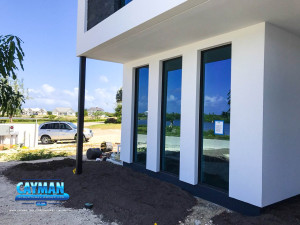 View of the three windows in this Grand Cayman ICF Home from outside.